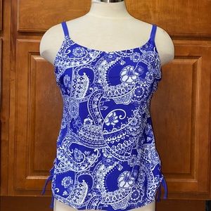 Liz Claiborne Floral Print Tankini Swimsuit Top 12